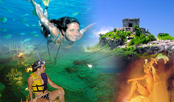 Cave crossing + Tulum, Xelha & Xcaret Show